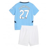 Camisa de time de futebol Manchester City Matheus Nunes #27 Replicas 1º Equipamento Infantil 2024-25 Manga Curta (+ Calças curtas)